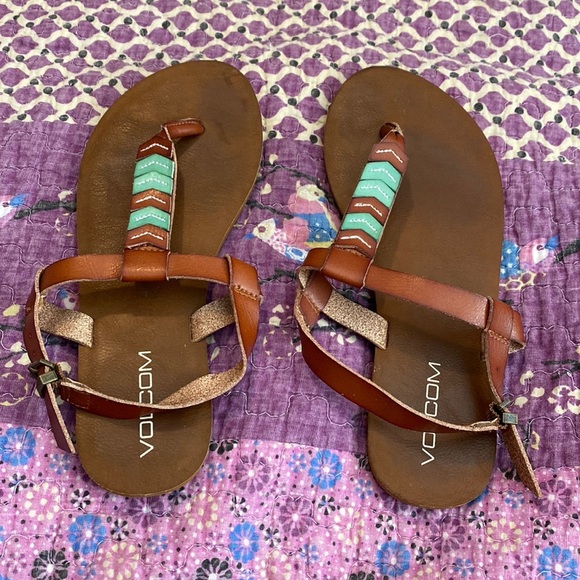 Volcom leather sandals size 6 - Picture 1 of 5